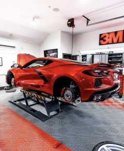 Detailing a red Corvette